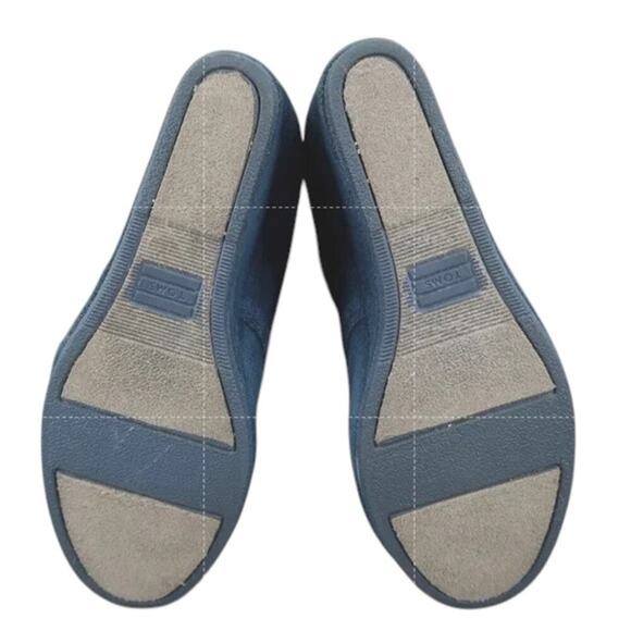 Toms Shoes Womens 6.5 Bootie Wedge Desert Suede Blue Chukka Lace Up Kala Classic - Picture 8 of 9
